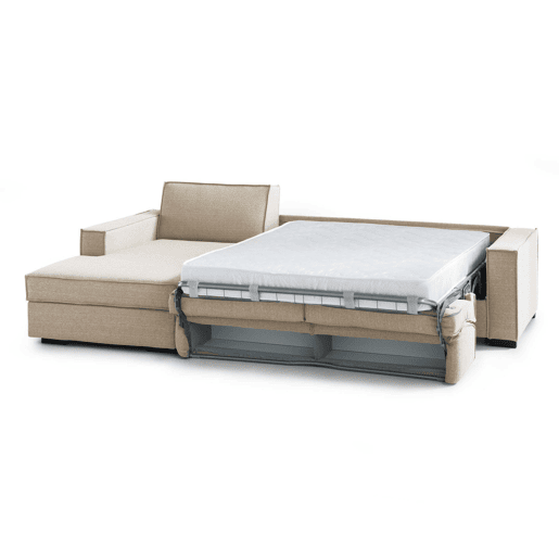Sofá cama com península de tecido Sofá cama com península de tecido