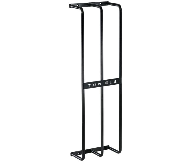 Homcom toallero de baño moderno toallero de pared con 3 barras y marco de metal soporte de toallas para hotel 21x12x74 cm negro