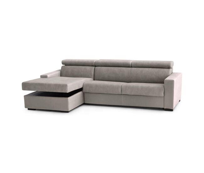 Sofá cama con península en tela Daasho