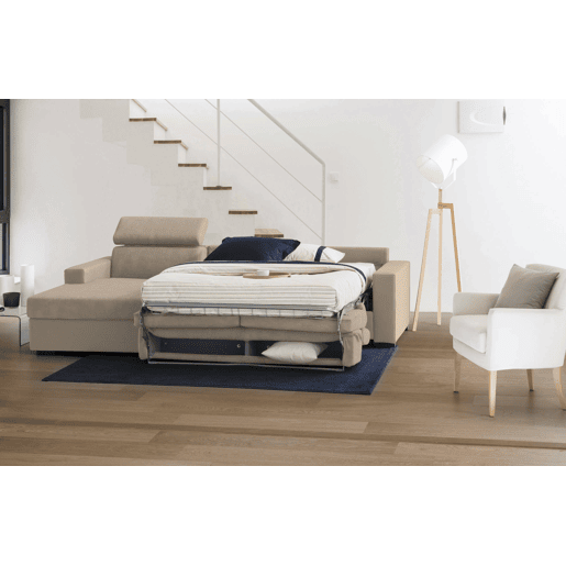 Sofá cama com península de tecido Sofá cama com península de tecido