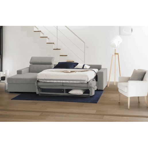 Sofá cama com península de tecido Sofá cama com península de tecido