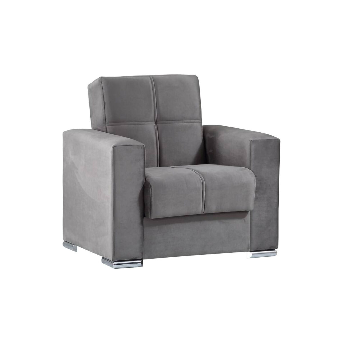 Sofá cama dfot, sillón container para salón convertible en cama, sillón relax de tela acolchada con apertura clic-clac, 94x85h91 cm, gris