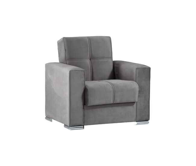 Sofá cama dfot, sillón container para salón convertible en cama, sillón relax de tela acolchada con apertura clic-clac, 94x85h91 cm, gris