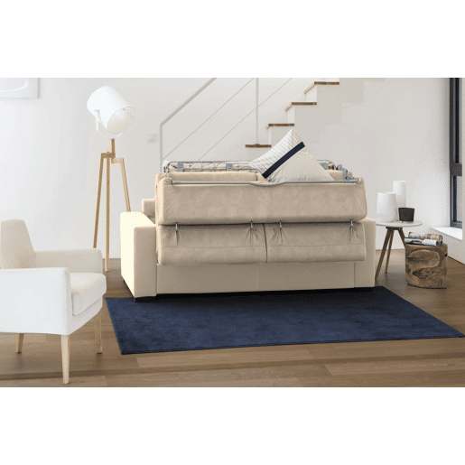 Sofá cama com península de tecido