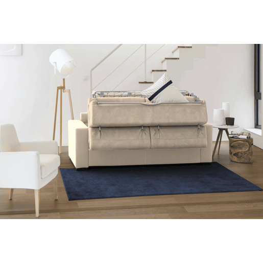 Sofá cama com península de tecido