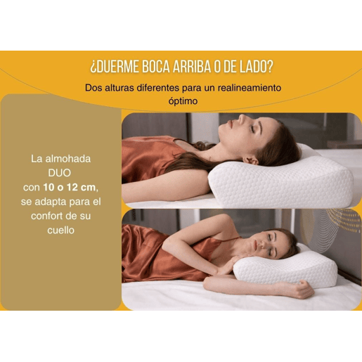Almofada Ergonómica Cervical Duo Ajustável com Fronha de Bambu Incluída, Hipoalergénica, Antiácaros