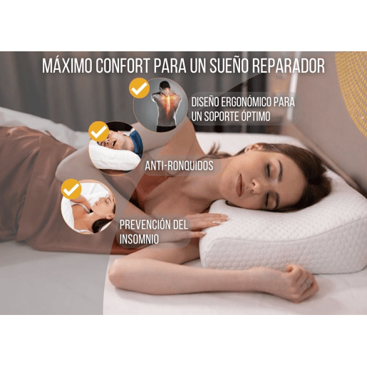 Almofada Ergonómica Cervical Duo Ajustável com Fronha de Bambu Incluída, Hipoalergénica, Antiácaros