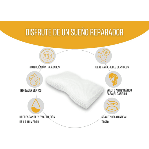 Almofada Ergonómica Cervical Duo Ajustável com Fronha de Bambu Incluída, Hipoalergénica, Antiácaros
