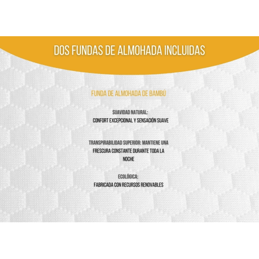 Almofada Ergonómica Cervical Duo Ajustável com Fronha de Bambu Incluída, Hipoalergénica, Antiácaros
