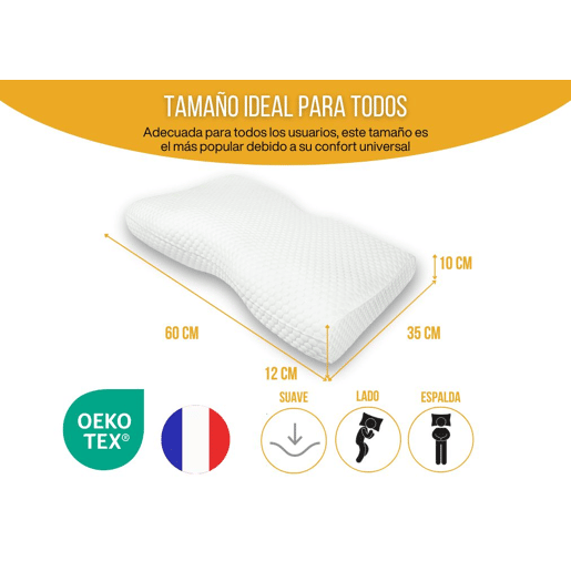 Almofada Ergonómica Cervical Duo Ajustável com Fronha de Bambu Incluída, Hipoalergénica, Antiácaros