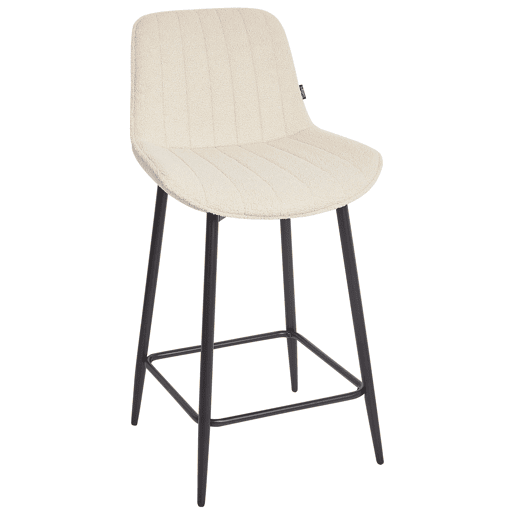 Conjunto de 2 bancos de bar DUBROVNIK Bouclé Creme claro