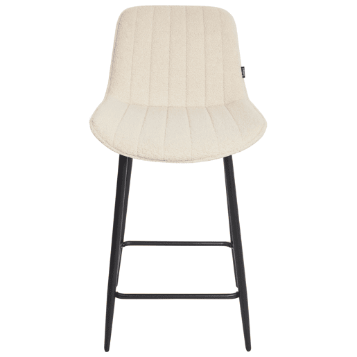 Conjunto de 2 bancos de bar DUBROVNIK Bouclé Creme claro