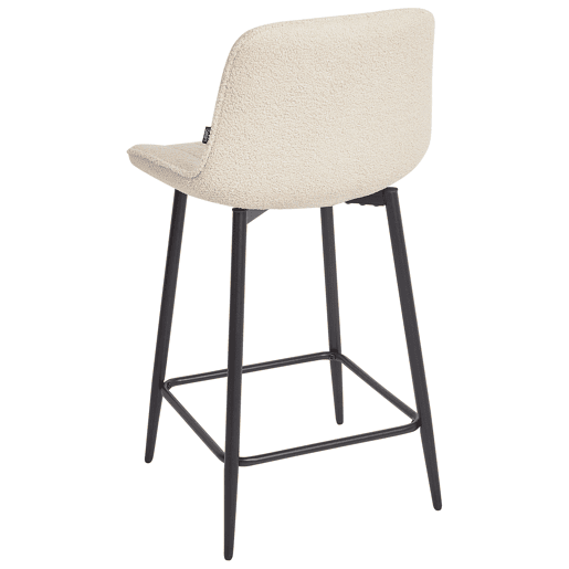 Conjunto de 2 bancos de bar DUBROVNIK Bouclé Creme claro
