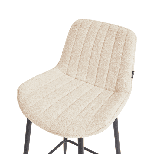 Conjunto de 2 bancos de bar DUBROVNIK Bouclé Creme claro