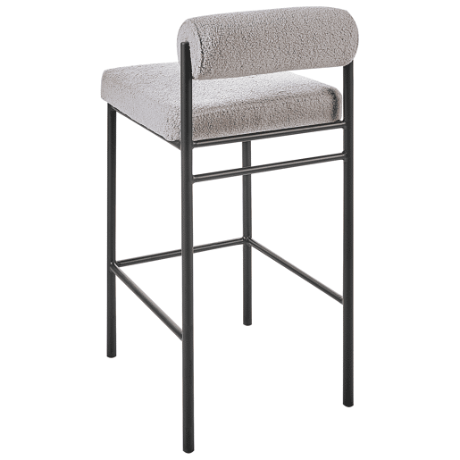 Conjunto de 2 bancos de bar AMAYA Bouclé Cinzento Conjunto de 2 bancos de bar AMAYA Bouclé Cinzento