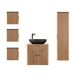 Conjunto de muebles con lavabo individual columna y 3 armarios de pared Gaia Madera y Negro - Lavabo 60 Conjunto de muebles con lavabo individual columna y 3 armarios de pared Gaia Madera y Negro - Lavabo 60 Negro/ Madera