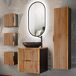 Conjunto de muebles con lavabo individual columna y 3 armarios de pared Gaia Madera y Negro - Lavabo 60 Conjunto de muebles con lavabo individual columna y 3 armarios de pared Gaia Madera y Negro - Lavabo 60 Negro/ Madera