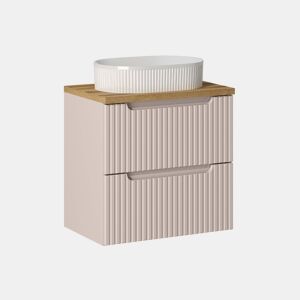 Móvel simples lavatório 60cm 2 gavetas Riva Caxemira e Madeira