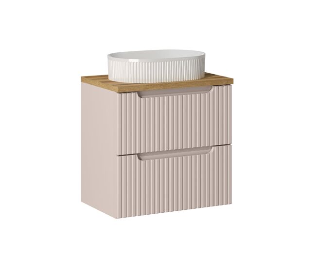 Mueble lavabo individual 60cm 2 cajones riva cachemira y madera