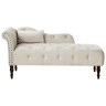 Chaise longue à esquerda IVRY Veludo Creme claro