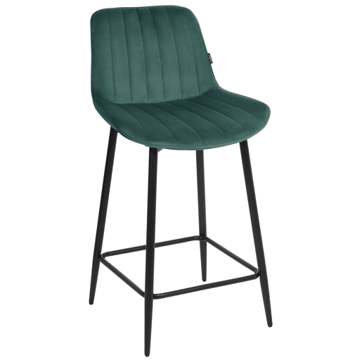 Conjunto de 2 bancos de bar DUBROVNIK Veludo Verde esmeralda