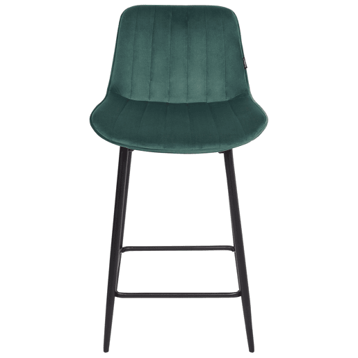 Conjunto de 2 bancos de bar DUBROVNIK Veludo Verde esmeralda