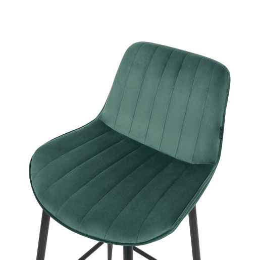 Conjunto de 2 bancos de bar DUBROVNIK Veludo Verde esmeralda