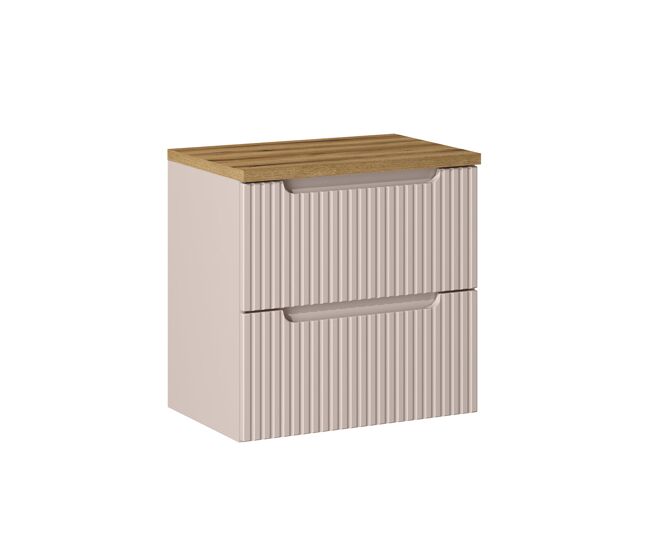 Mueble bajo lavabo 60cm 2 cajones encimera riva cachemira y madera