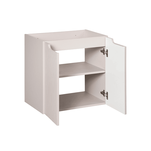 Móvel sob lavatório 60cm 2 portas tampo Riva Caxemira e Madeira