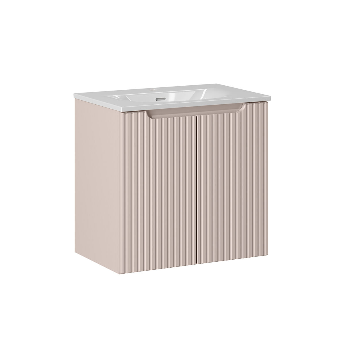Mueble lavabo individual encastrado 2 puertas Riva 60