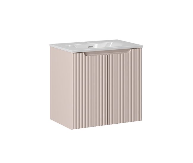 Mueble lavabo individual encastrado 60cm 2 puertas riva cachemira
