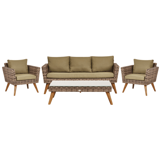 Beliani Conjunto lounge Ratan sintético VITTORIA XL