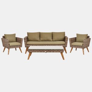 Beliani Conjunto lounge Ratan sintético VITTORIA XL