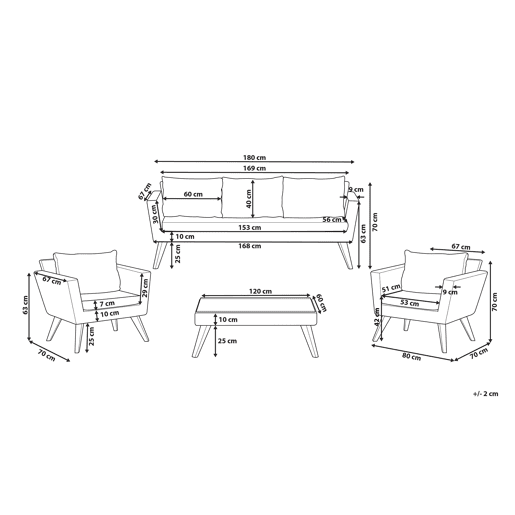 Beliani Conjunto lounge Ratan sintético VITTORIA XL