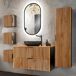 Conjunto de muebles con lavabo individual columna y 3 armarios de pared Gaia 100 Conjunto de muebles con lavabo individual columna y 3 armarios de pared Gaia 100 Madera