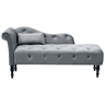 Chaise longue à esquerda IVRY Veludo Cinzento