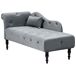 Beliani Chaise longue izquierdo Terciopelo IVRY Beliani Chaise longue izquierdo Terciopelo IVRY Gris