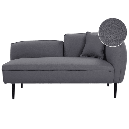 Chaise longue à direita CHEVANNES Bouclé Cinzento escuro