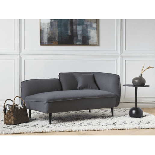 Chaise longue à direita CHEVANNES Bouclé Cinzento escuro