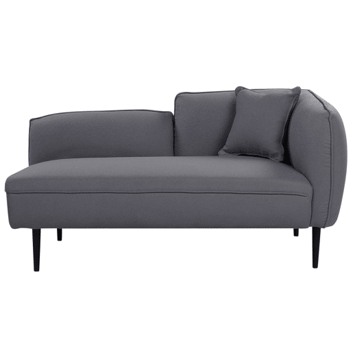 Chaise longue à direita CHEVANNES Bouclé Cinzento escuro