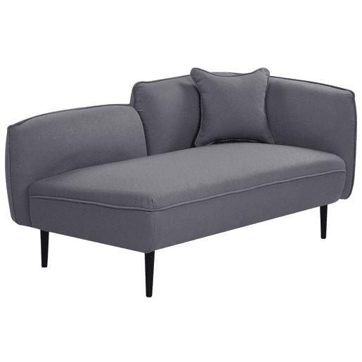 Chaise longue à direita CHEVANNES Bouclé Cinzento escuro