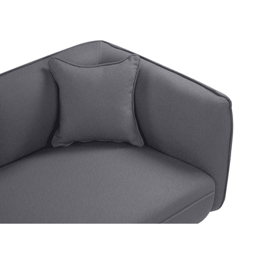 Chaise longue à direita CHEVANNES Bouclé Cinzento escuro