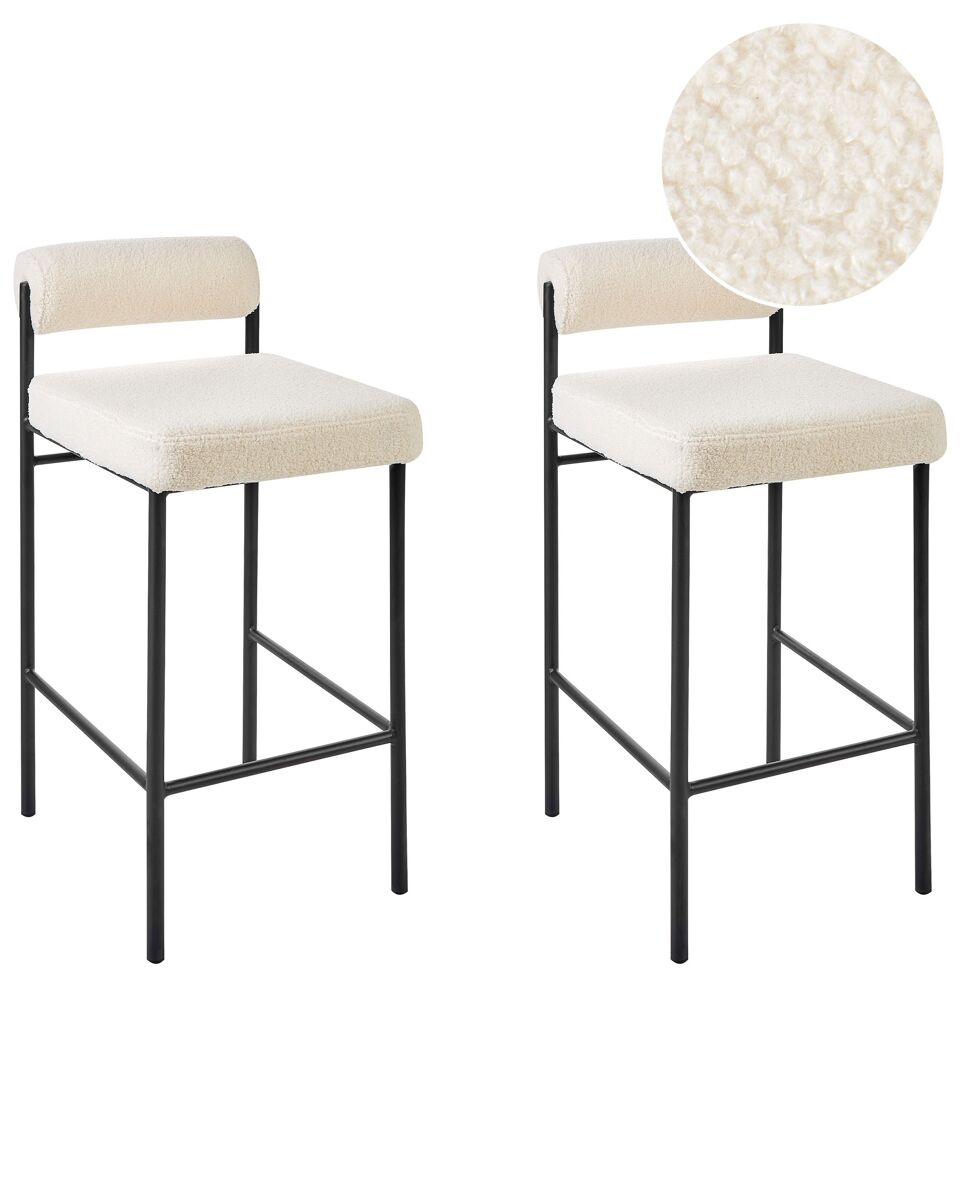 Beliani Silla de bar AMAYA Crema