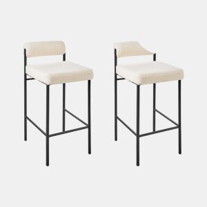 Conjunto de 2 bancos de bar AMAYA Bouclé Branco creme
