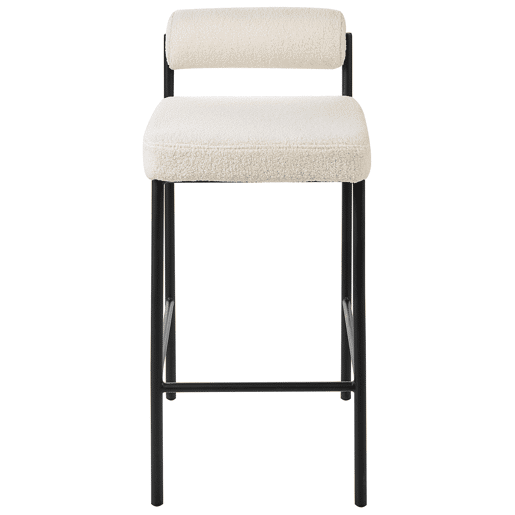 Conjunto de 2 bancos de bar AMAYA Bouclé Branco creme