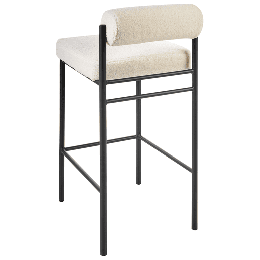 Conjunto de 2 bancos de bar AMAYA Bouclé Branco creme