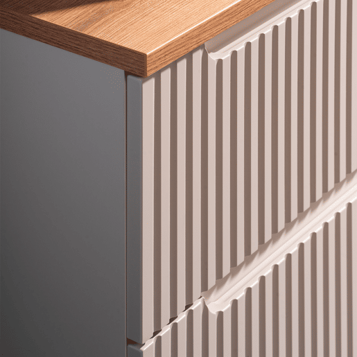 Móvel sob lavatório 80cm 2 gavetas Riva Caxemira