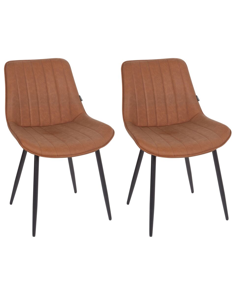 Beliani Silla de comedor DUBROVNIK Marrón