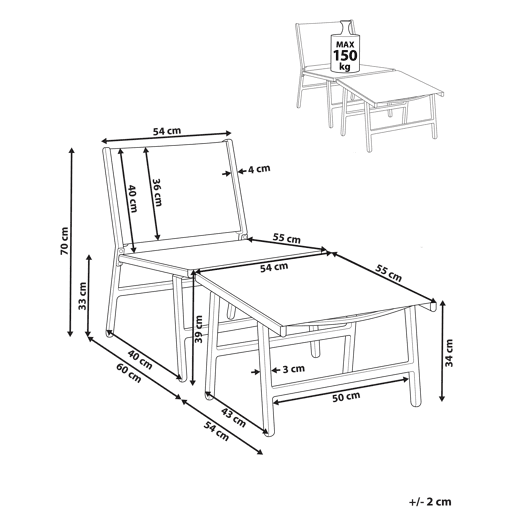 Cadeira de jardim MARCEDDI Metal BrancoCreme