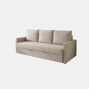 Sofá-cama de 3 lugares de alta qualidade, bege Eden.